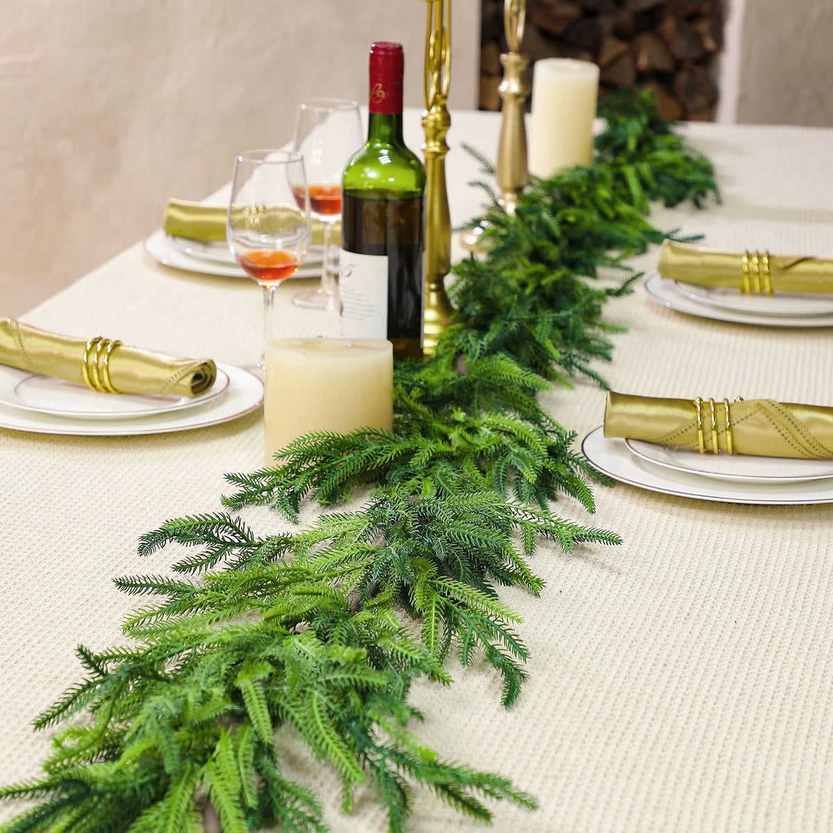 PE Norfolk Pine Needle Christmas Garland
