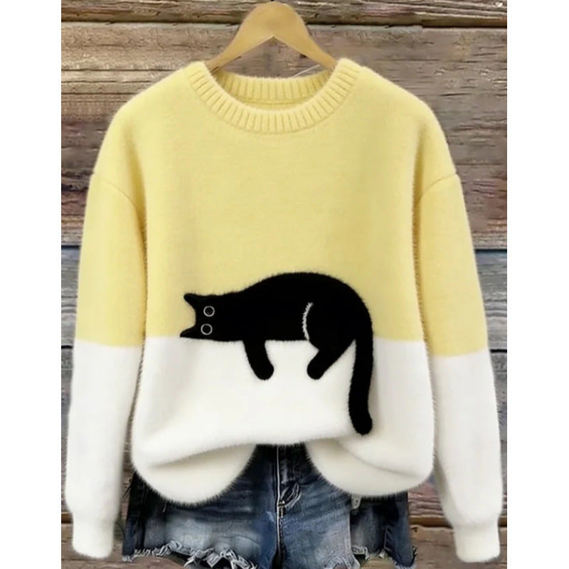 Womens 3D Printed Christmas Flannel Pullover Sweatshirt