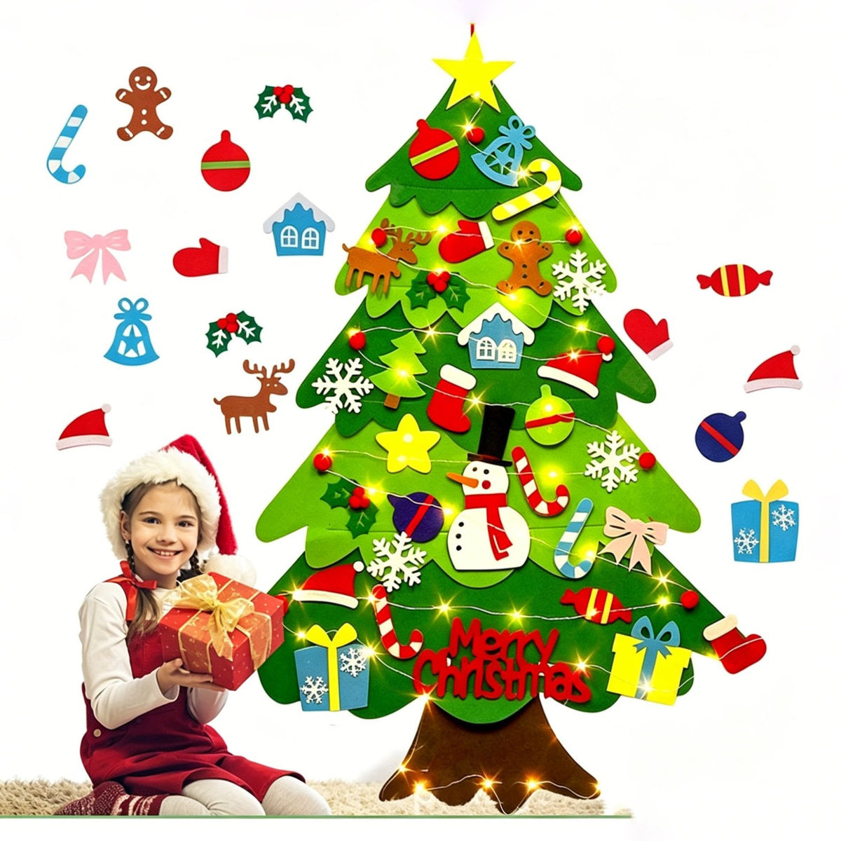 DIY Felt Christmas Tree with Ornaments