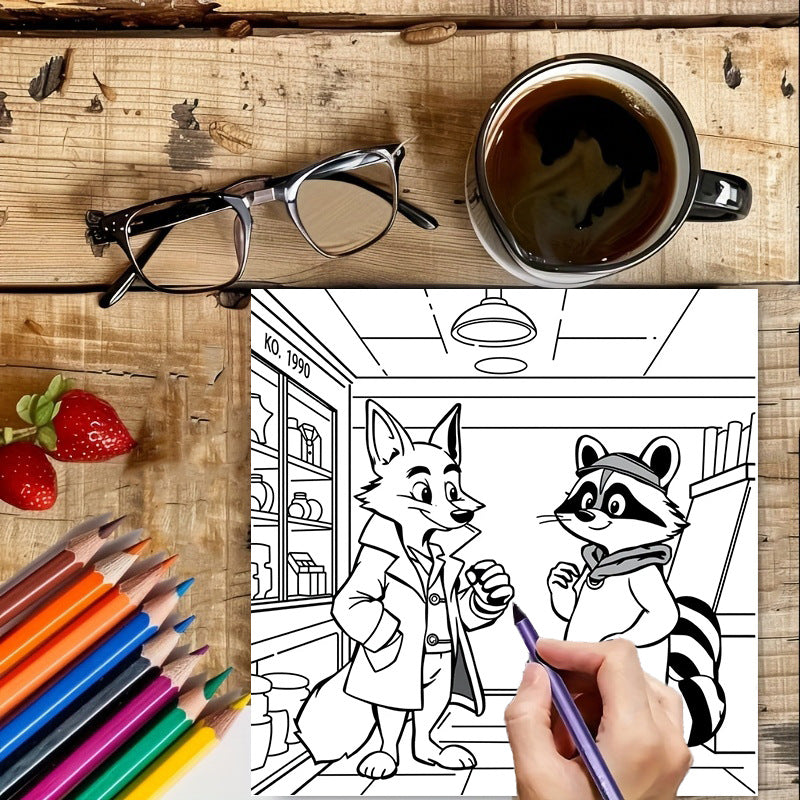 Animal Detective Coloring Book