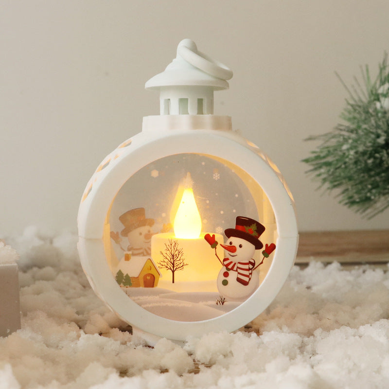 Retro Christmas LED Hanging Decorations with Santa and Snowman Designs
