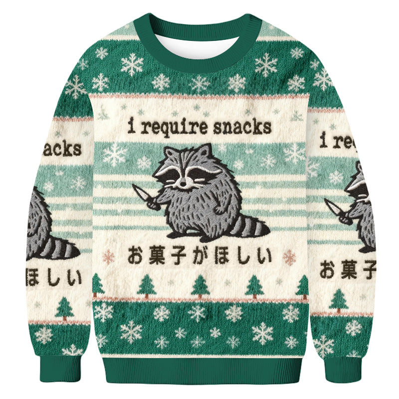Casual Christmas Print Crew Neck Sweatshirts