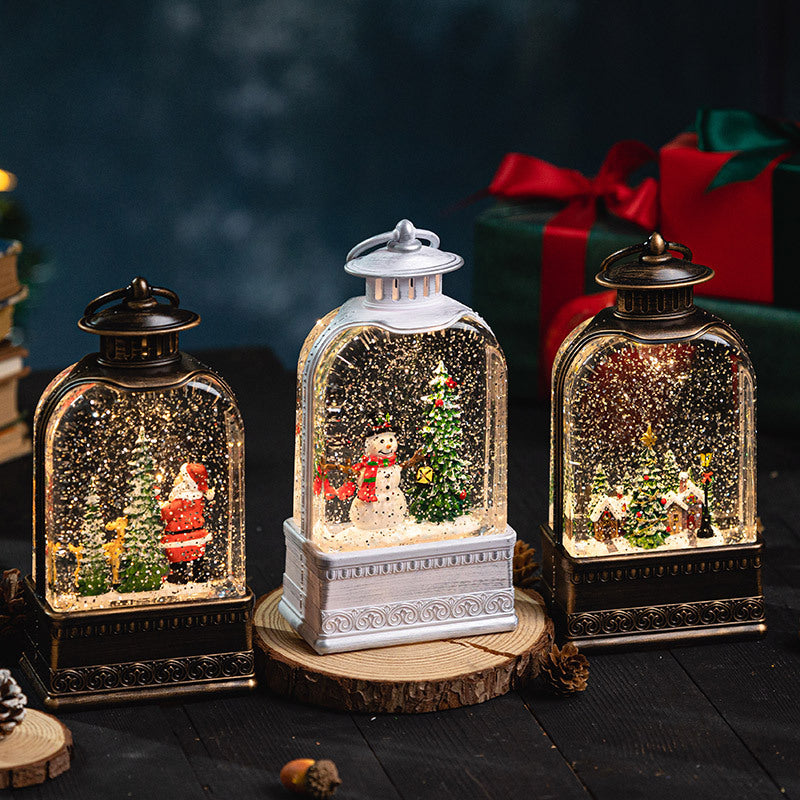 Christmas Glowing Water-Filled Lantern Desktop Decoration