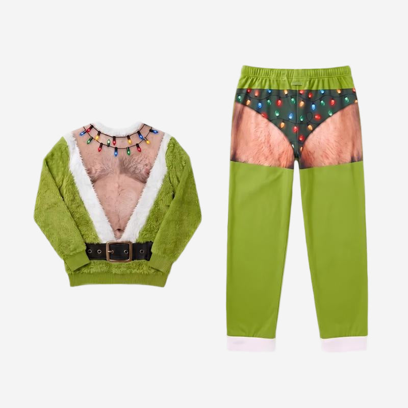 Green Monster Christmas Print Loungewear