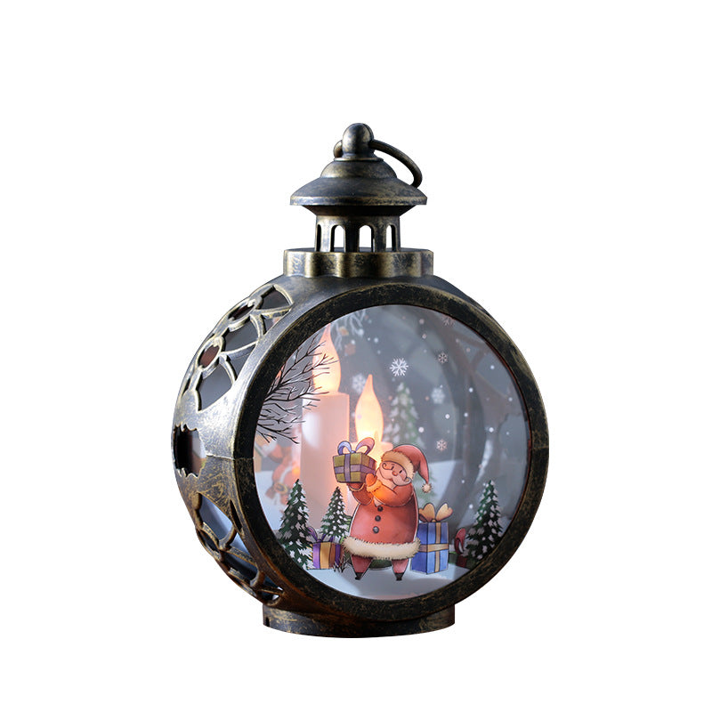 Retro Christmas LED Hanging Decorations with Santa and Snowman Designs