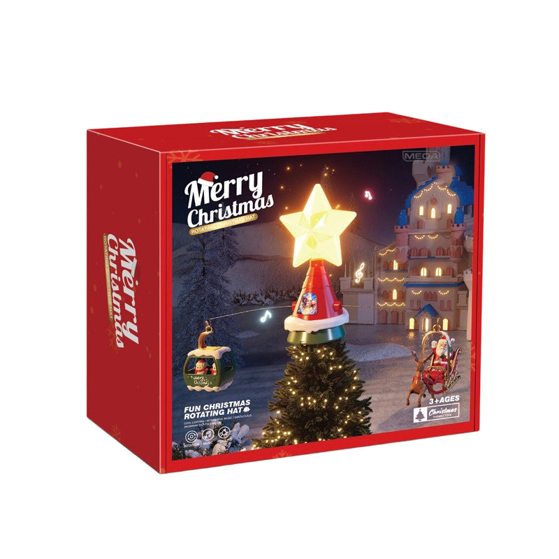 Electric Rotating Christmas Tree Topper Star Decoration