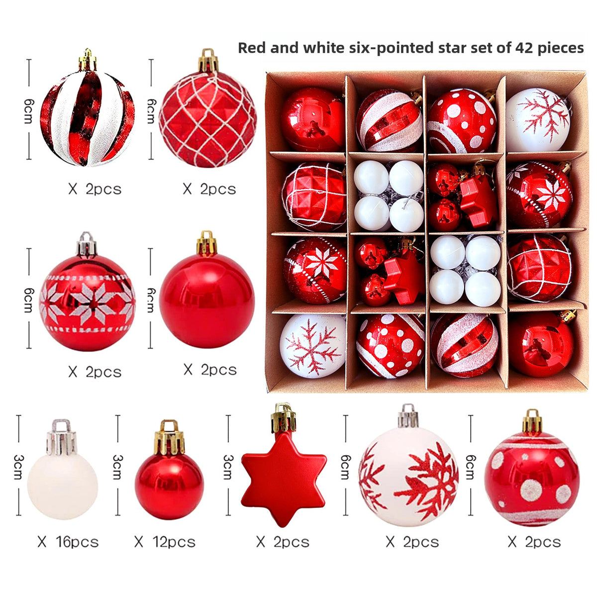 6cm Electroplated Christmas Ornament Ball with Hand-Painted Designs