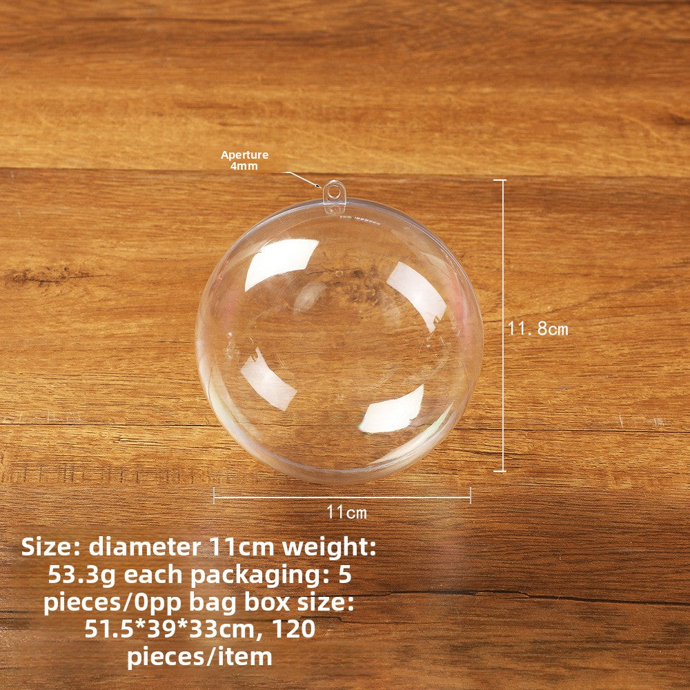 Highly Transparent Round Ball Hollow Ball Christmas Ball Acrylic Decorative Ball Ornaments Toys Transparent Packaging Ball