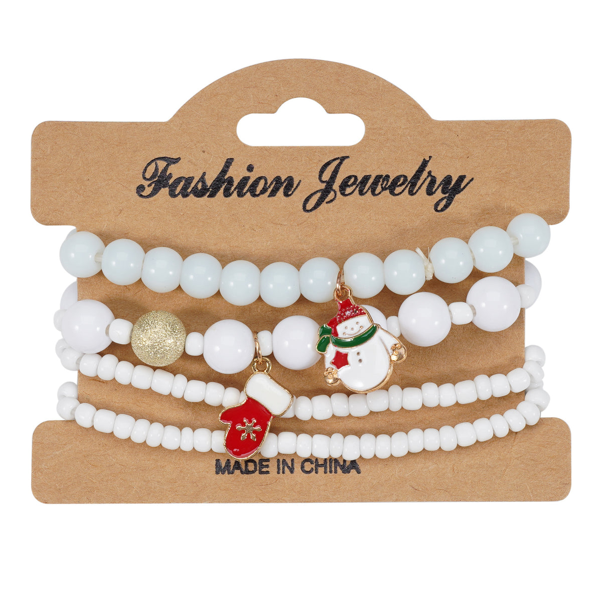 Christmas Elastic Bracelet with Holiday Charms