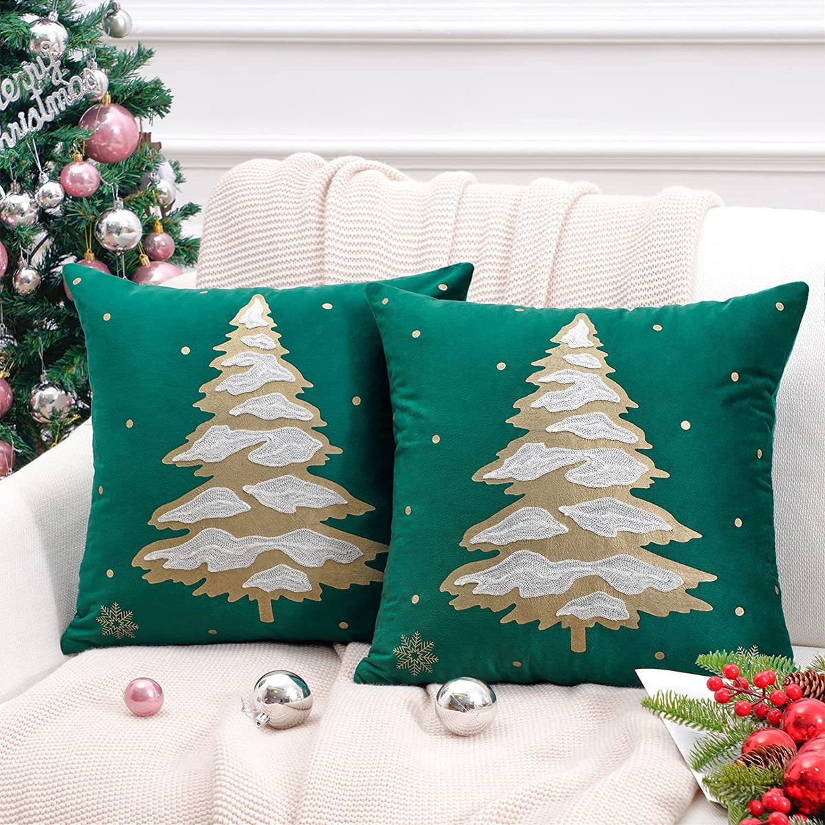 Christmas Embroidered Pillowcase