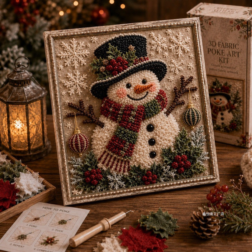 Christmas Fabric Poke Art Craft Kit