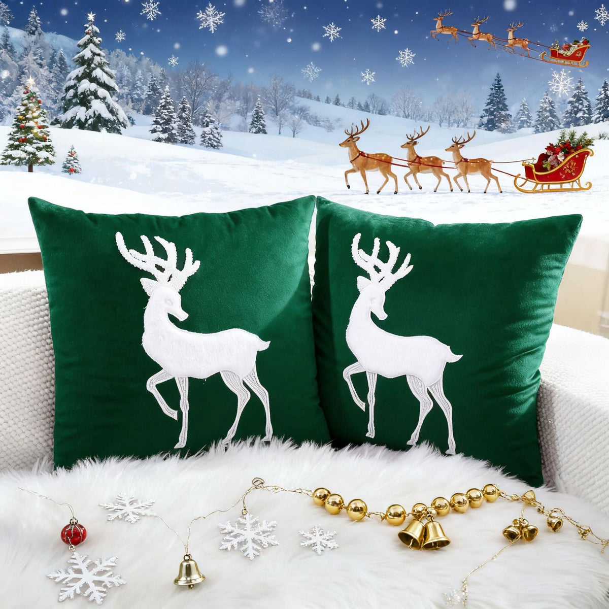 Christmas Embroidered Pillowcase