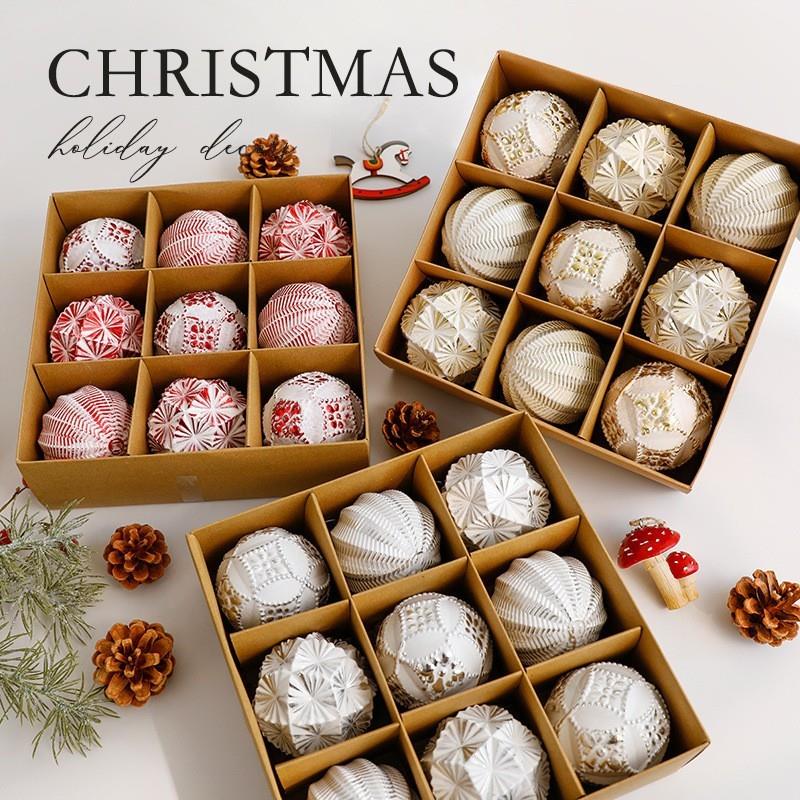 Vintage Christmas Ball Ornaments Set