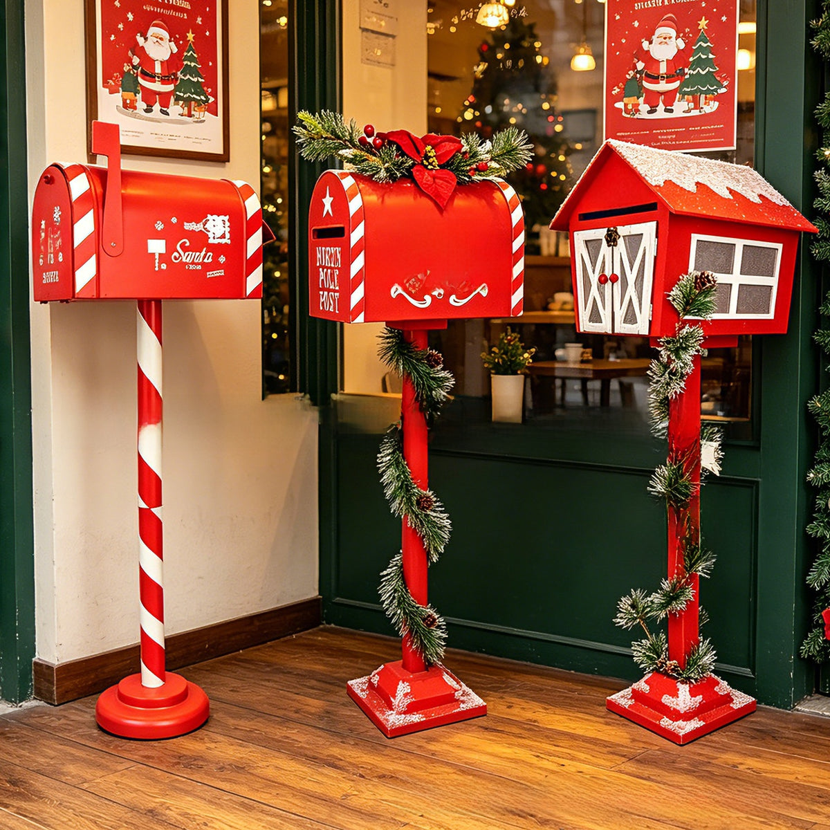 Wooden Christmas Mailbox Decoration
