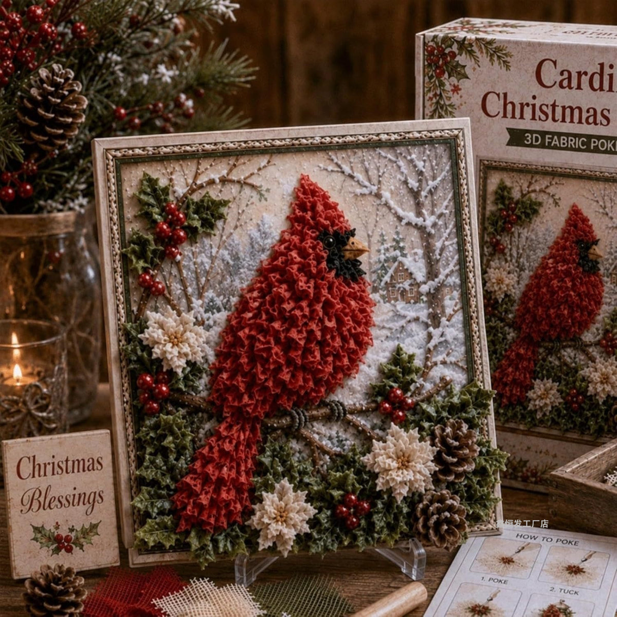 Christmas Fabric Poke Art Craft Kit