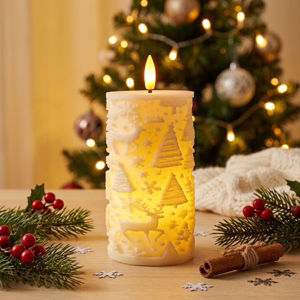 Christmas Resin LED Decorative Candle Light