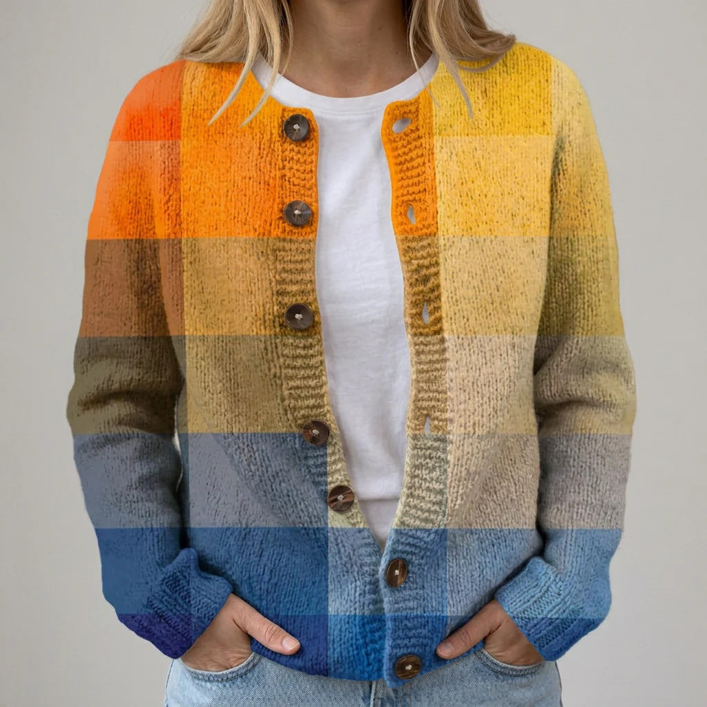 Christmas sweater vintage round-neck cardigan