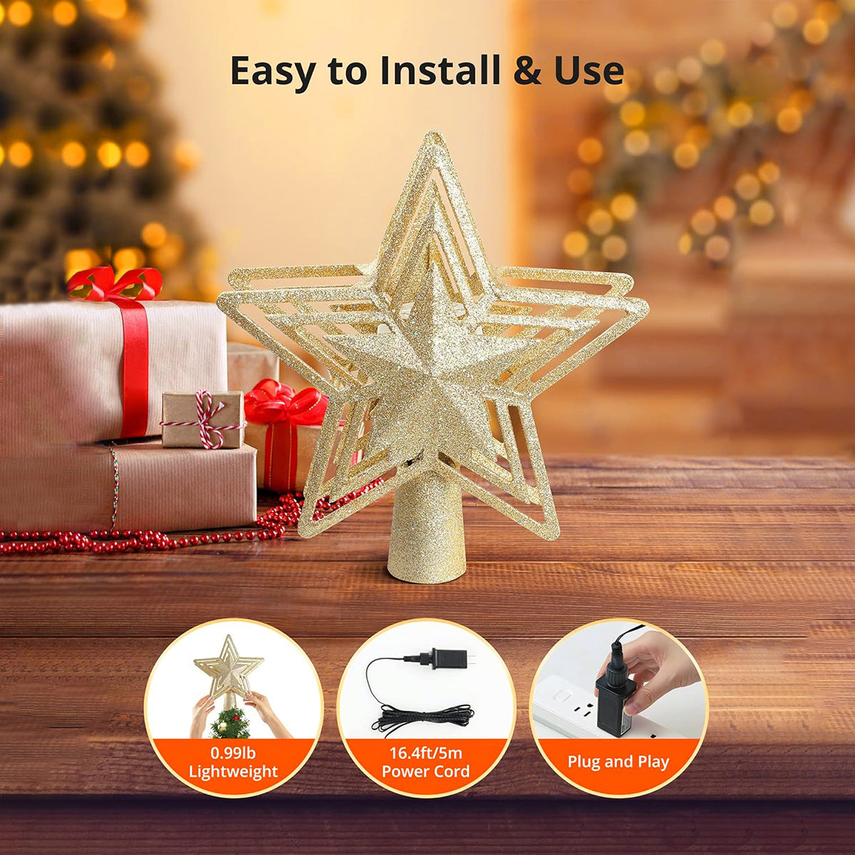 Christmas Tree Star Topper Decoration