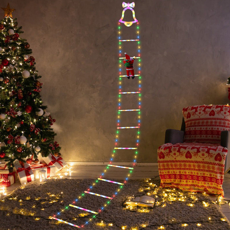 Santa LED Ladder Light for Christmas Tree Decoration