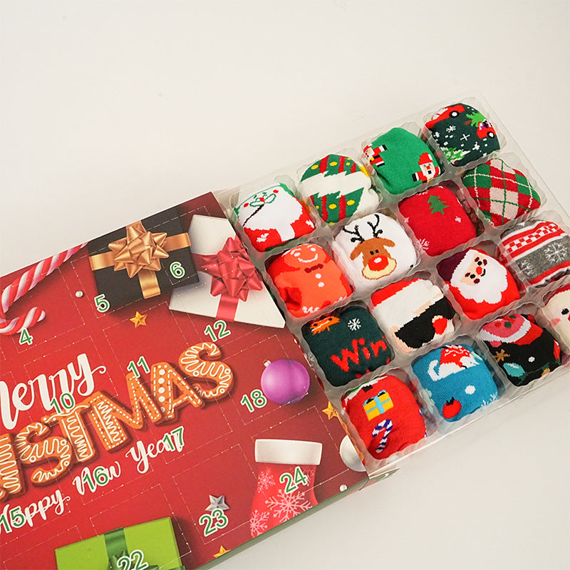 Christmas Socks Gift Set – 12-Piece Box or Advent Calendar