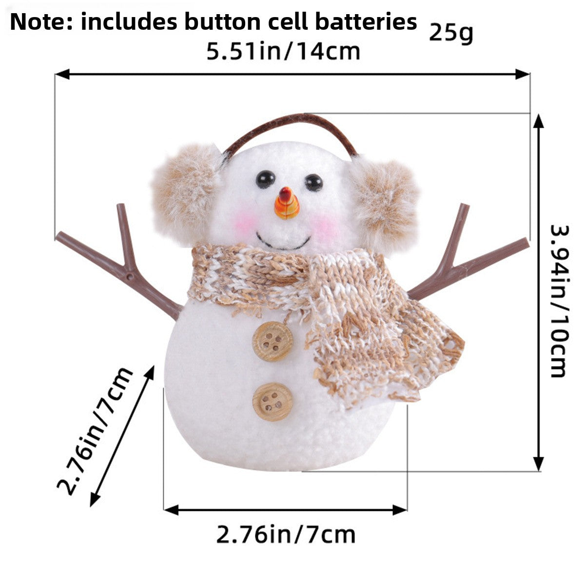 Christmas Lighted Doll Ornament