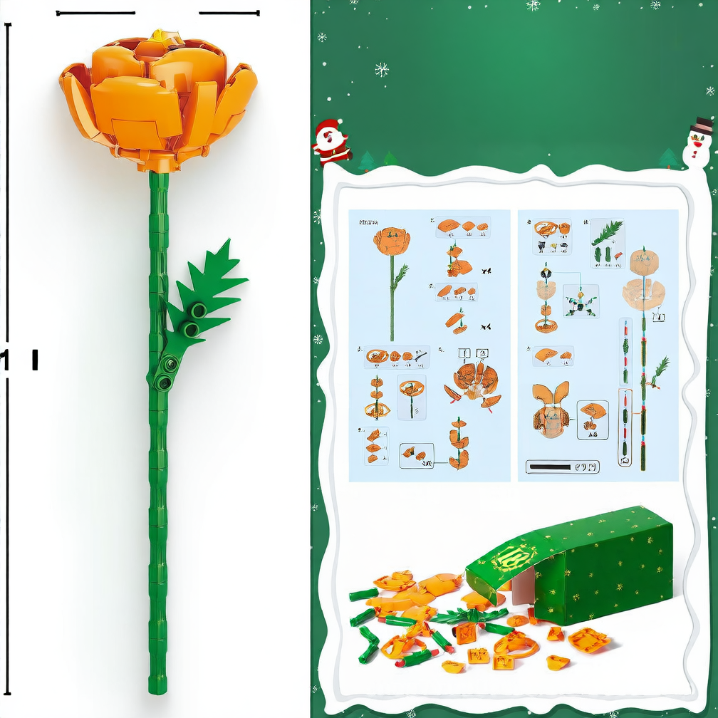 Flower Bouquet Christmas Countdown Building Blocks Toy