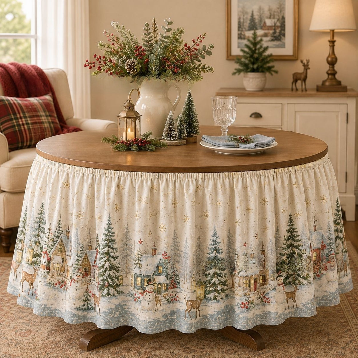 Christmas table skirt