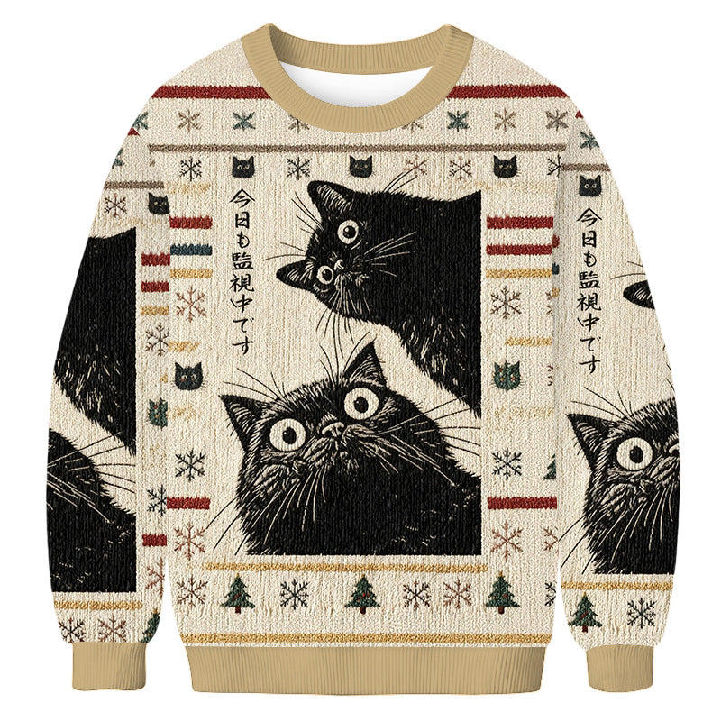 Casual Christmas Print Crew Neck Sweatshirts