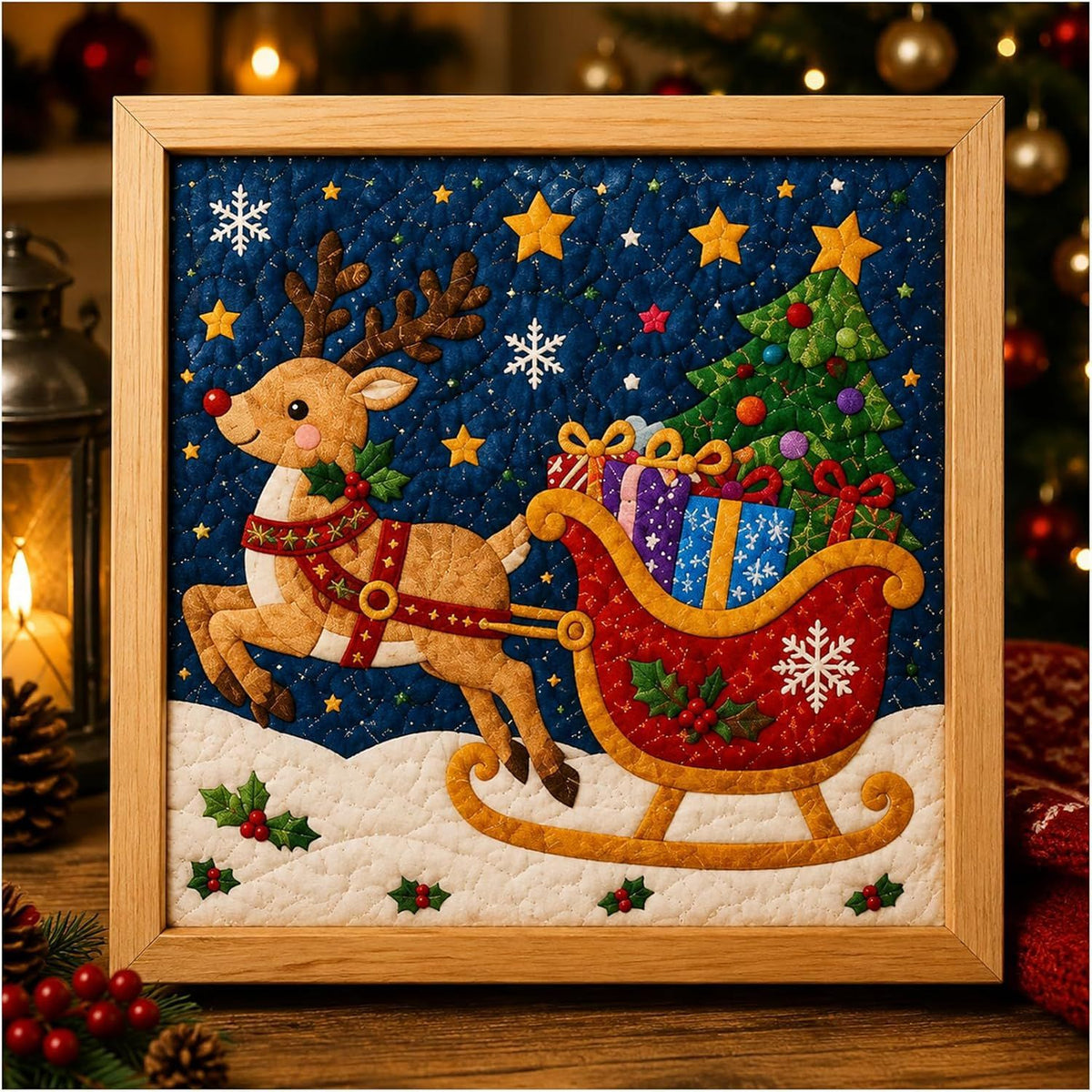 DIY Christmas Fabric Art Painting Kit Creative Patchwork Craft Set