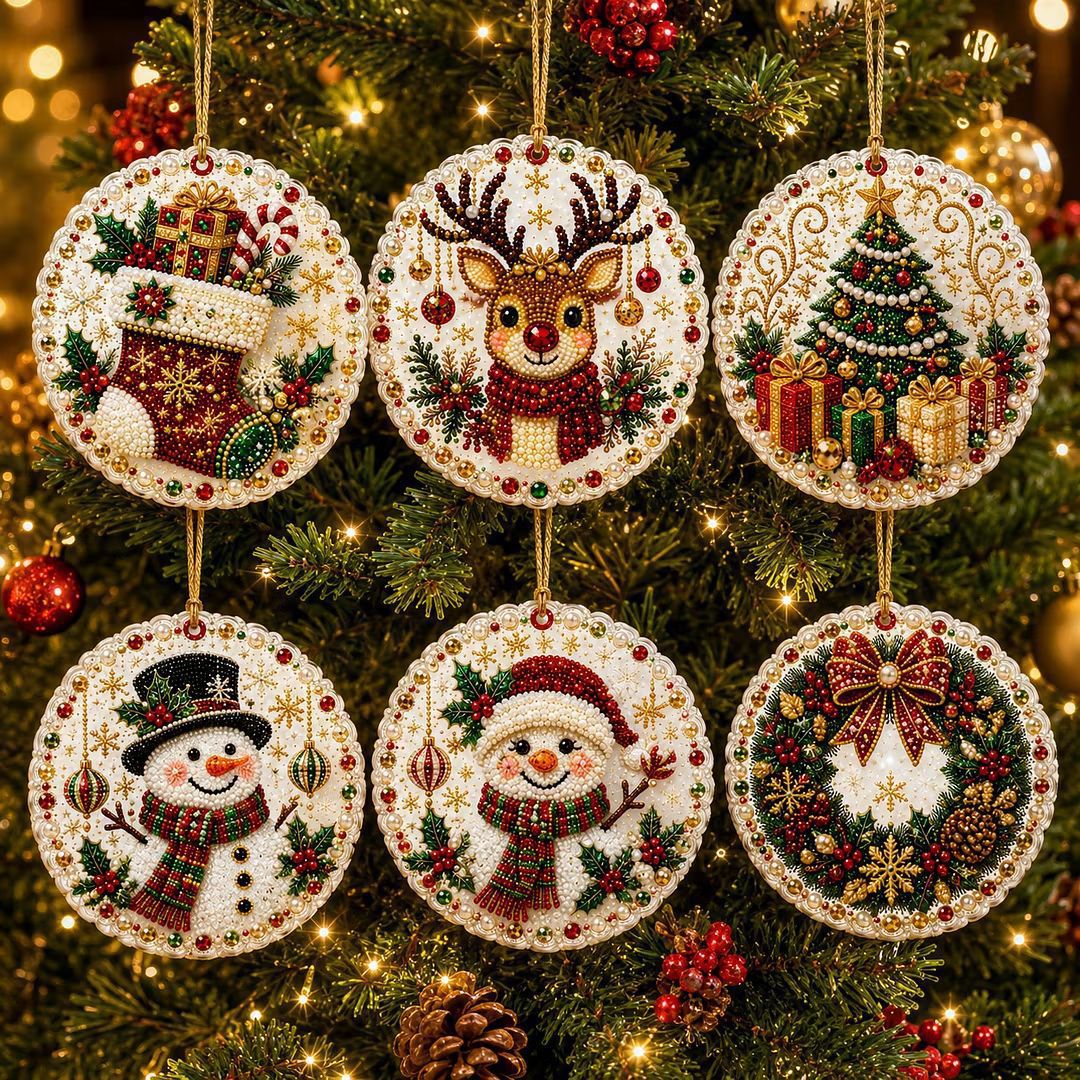 Pearl Christmas Heart Ornament