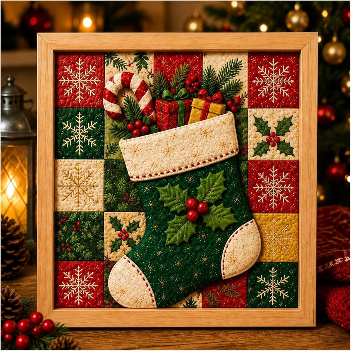 DIY Christmas Fabric Art Painting Kit Creative Patchwork Craft Set