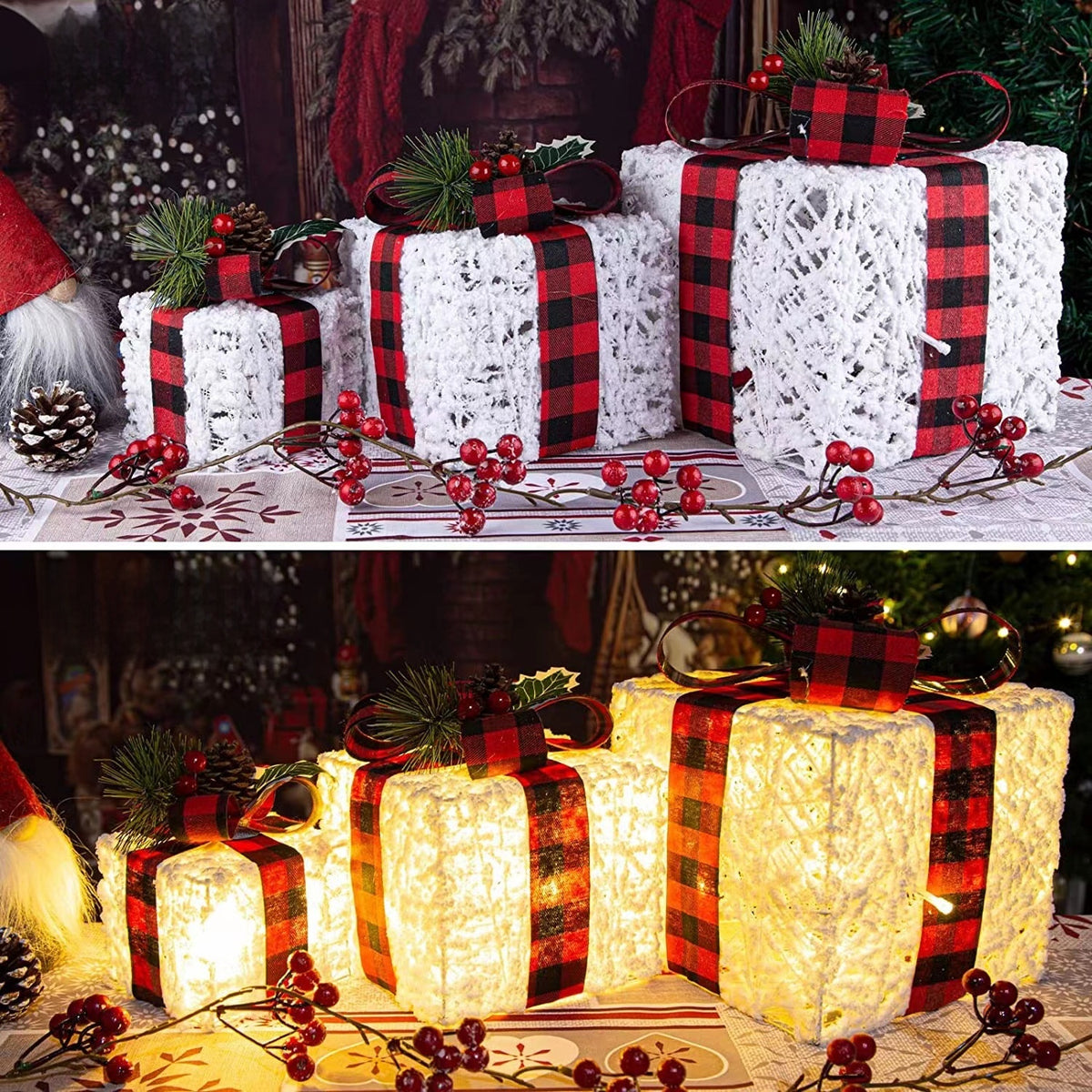 Luminous Christmas Decorative Gift Box Set
