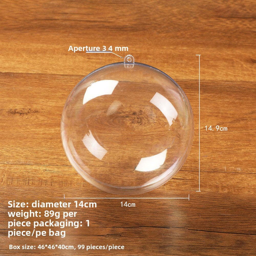 Highly Transparent Round Ball Hollow Ball Christmas Ball Acrylic Decorative Ball Ornaments Toys Transparent Packaging Ball