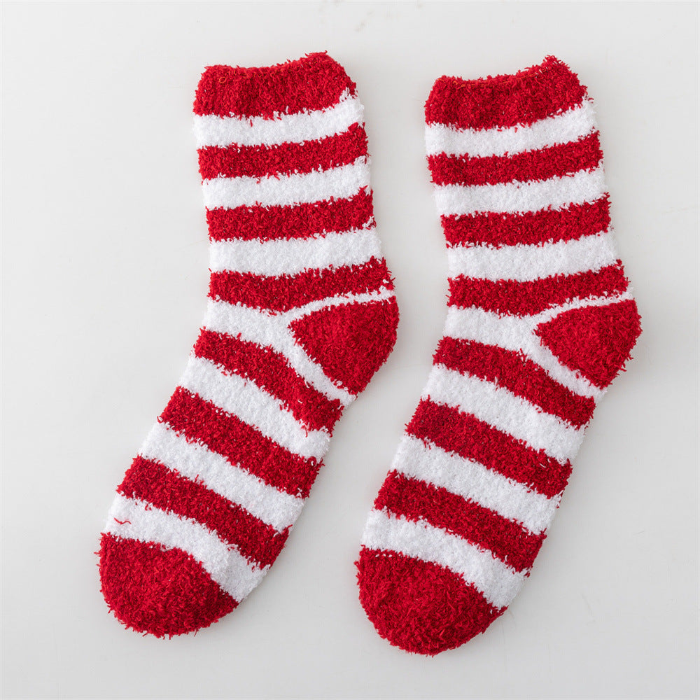 Plush Christmas Slipper Socks with Non-Slip Sole