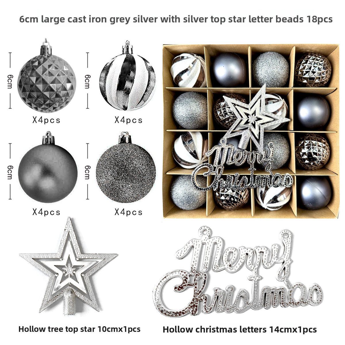 6cm Electroplated Christmas Ornament Ball with Hand-Painted Designs