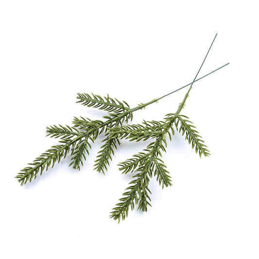 17cm 7-Fork Pine Needle Branches for Christmas Decor