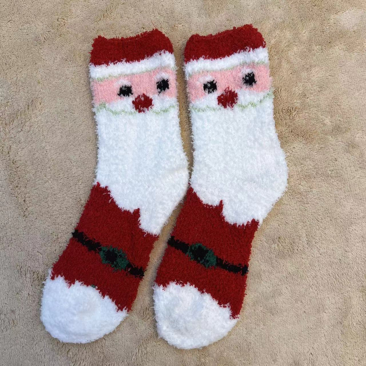 Plush Christmas Slipper Socks with Non-Slip Sole