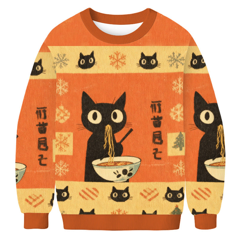 Casual Christmas Print Crew Neck Sweatshirts