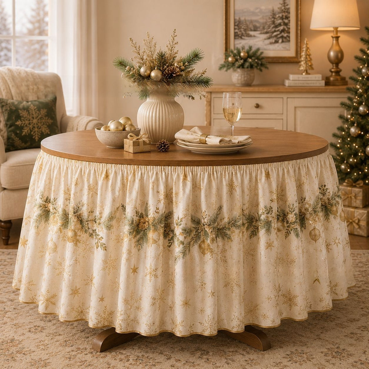 Christmas table skirt