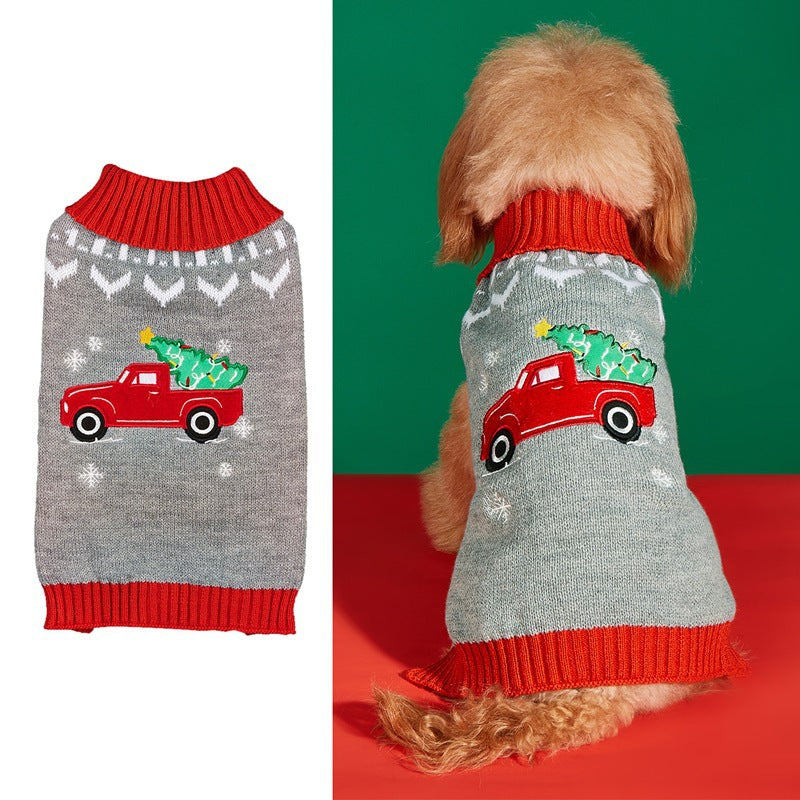 Christmas Pet Sweater with Festive Designs