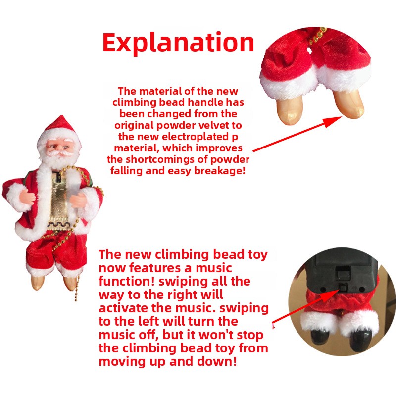 Electric Santa Claus Climbing Beads Toy
