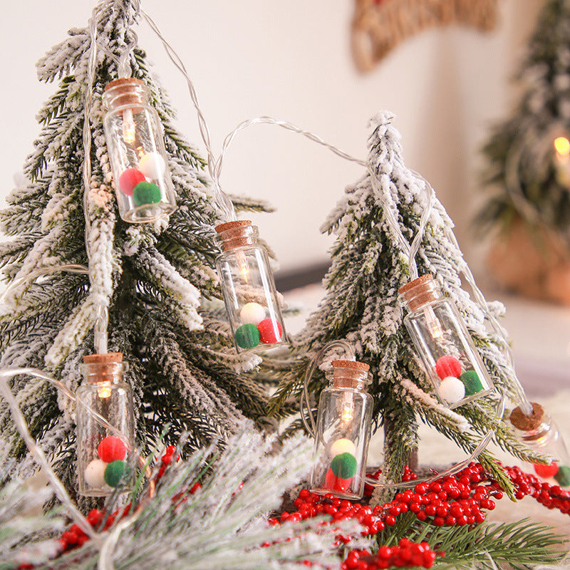 Decorative LED Christmas String Lights with Glass Bottles