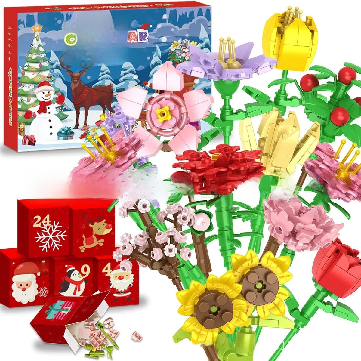 Flower Bouquet Christmas Building Blocks