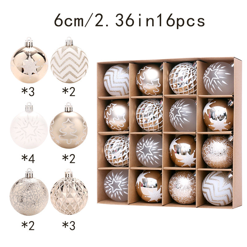 6cm Electroplated Christmas Ornament Ball with Hand-Painted Designs