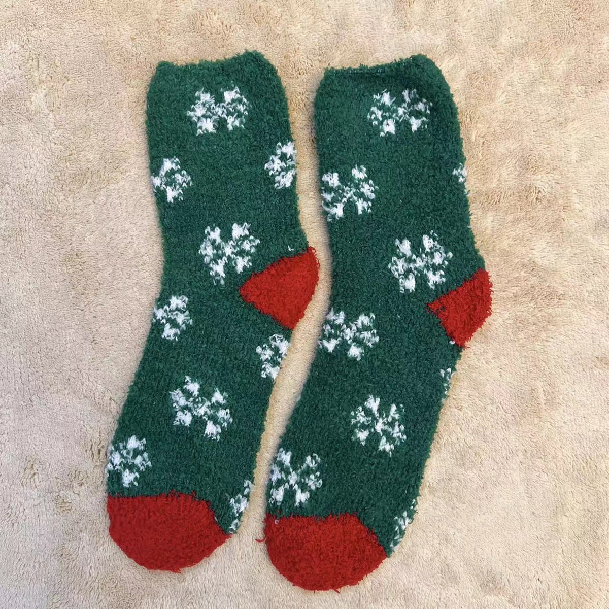 Plush Christmas Slipper Socks with Non-Slip Sole