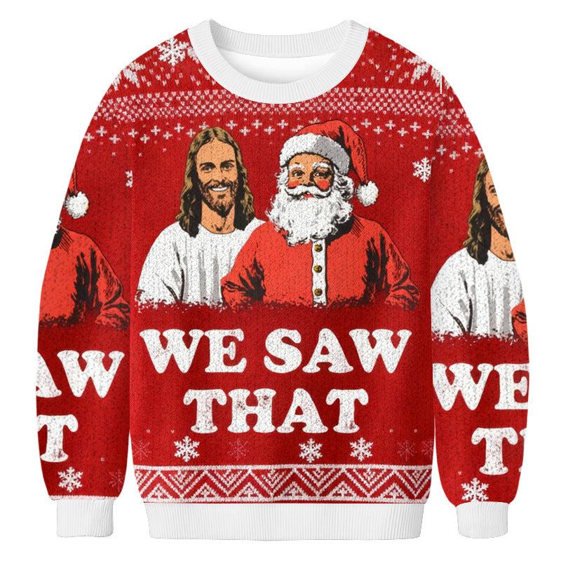 Casual Christmas Print Crew Neck Sweatshirts