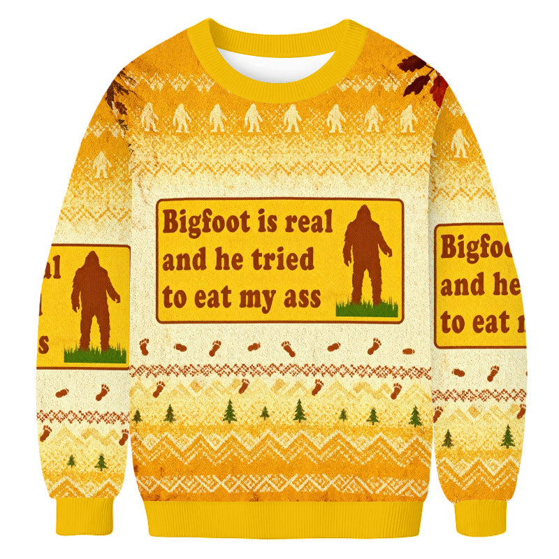 Casual Christmas Print Crew Neck Sweatshirts