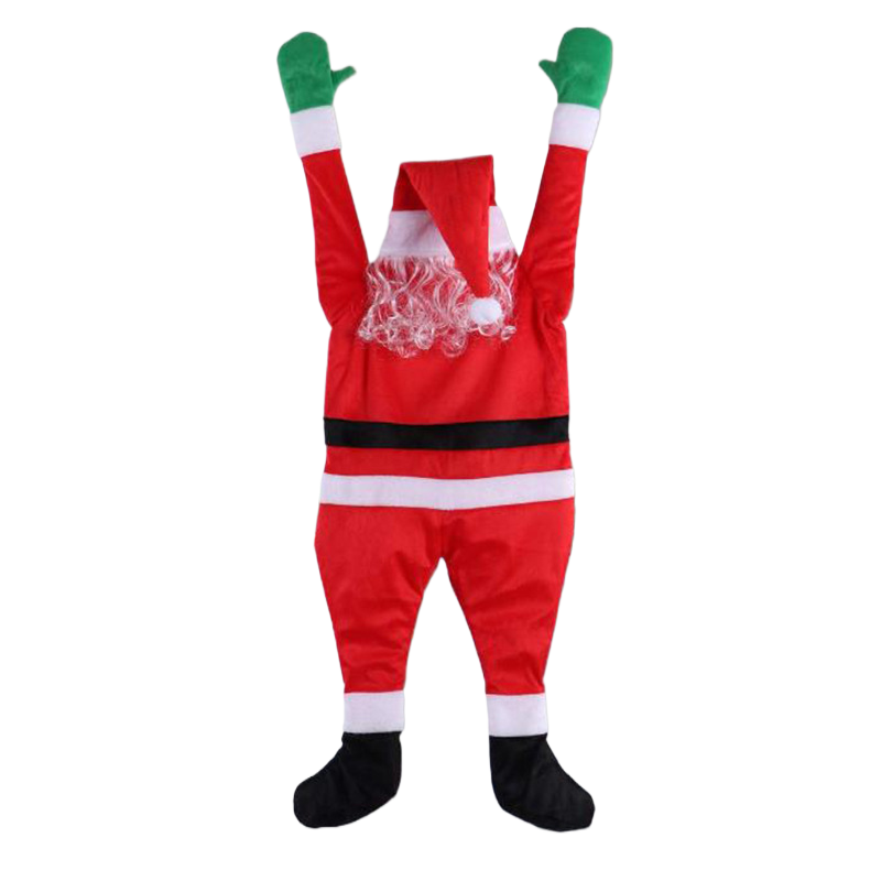 Santa Claus Climbing the Wall Funny Ornament