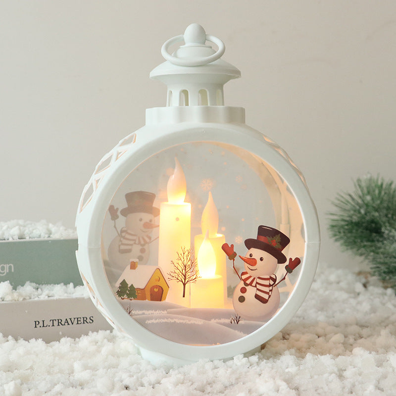 Retro Christmas LED Hanging Decorations with Santa and Snowman Designs