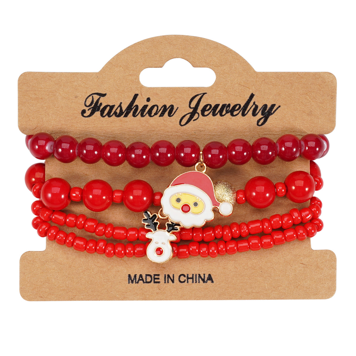 Christmas Elastic Bracelet with Holiday Charms